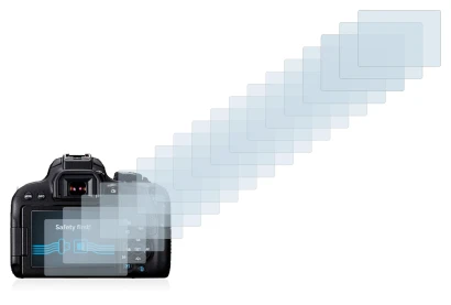 Image of the device Canon EOS 800D with a wide variety of screen protectors.