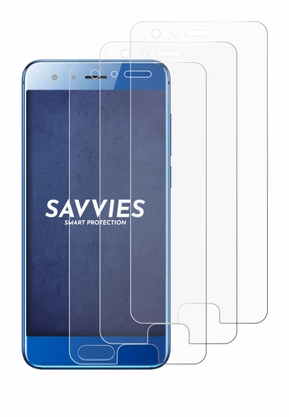 Image of the device Honor 9 with a wide variety of screen protectors.