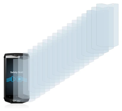 Image of the device Blackview BV8000 Pro with a wide variety of screen protectors.