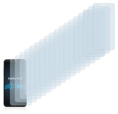 Image of the device LG Q6 with a wide variety of screen protectors.