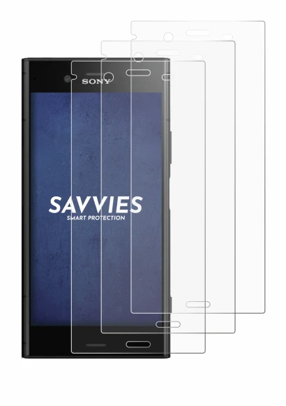 Image of the device Sony Xperia XZ1 with a wide variety of screen protectors.
