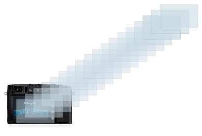 Image of the device Fujifilm X-E3 with a wide variety of screen protectors.