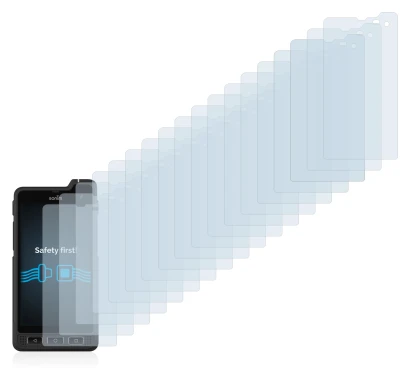 Image of the device Sonim XP8 with a wide variety of screen protectors.