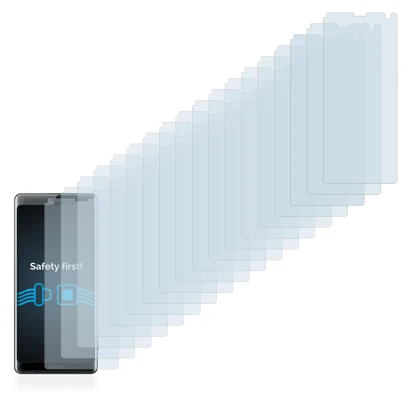 Image of the device Sony Xperia XZ3 with a wide variety of screen protectors.