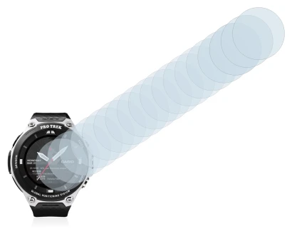 Image of the device Casio Pro Trek Smart WSD-F20 with a wide variety of screen protectors.