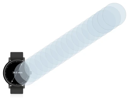 Image of the device Circular Displays (ø: 34 mm) with a wide variety of screen protectors.