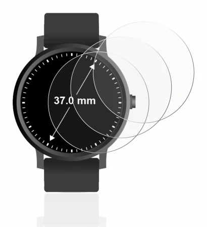 Image of the device Circular Displays (ø: 37 mm) with a wide variety of screen protectors.