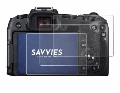 Image of the device Canon EOS RP with a wide variety of screen protectors.