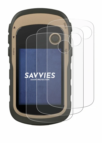 Image of the device Garmin eTrex 32x with a wide variety of screen protectors.