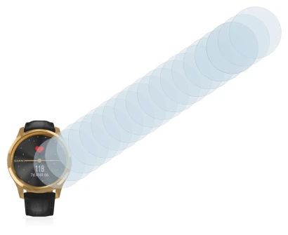 Image of the device Garmin vivomove Luxe (42 mm) with a wide variety of screen protectors.