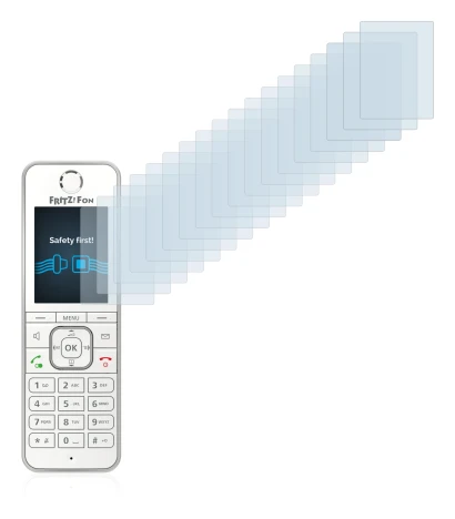 Image of the device AVM Fritz!Fon C6 with a wide variety of screen protectors.