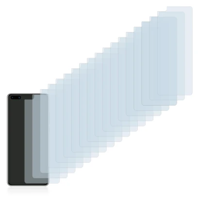 Image of the device Huawei P40 with a wide variety of screen protectors.