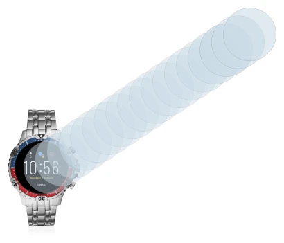 Image of the device Fossil Garrett HR (5. Gen) with a wide variety of screen protectors.
