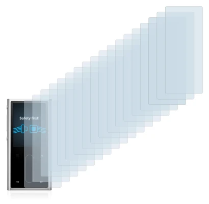 Image of the device FiiO M3K with a wide variety of screen protectors.