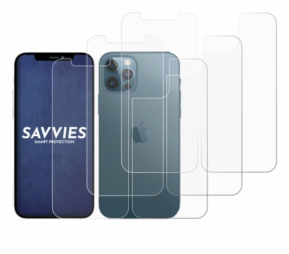Image of the device Apple iPhone 12 Pro (Front+Back) with a wide variety of screen protectors.