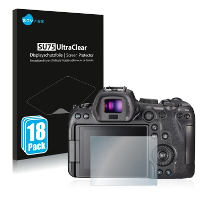 Front side of a product packaging with the brand logo Savvies. Next to it is the device Sony A7S III shown with the correspond