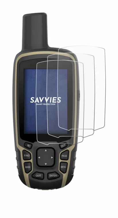 Image of the device Garmin GPSMAP 65s with a wide variety of screen protectors.