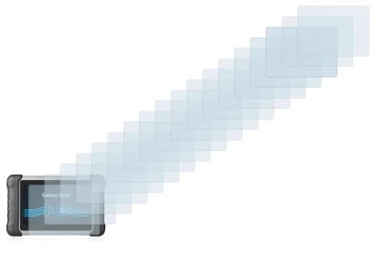 Image of the device Autel MaxiCOM MK808 with a wide variety of screen protectors.