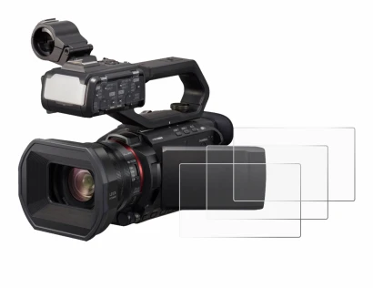 Image of the device Panasonic HC-X2000 with a wide variety of screen protectors.