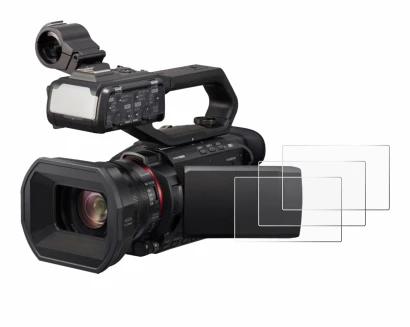 Image of the device Panasonic HC-X1500 with a wide variety of screen protectors.