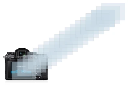 Image of the device Sony Alpha 1 with a wide variety of screen protectors.