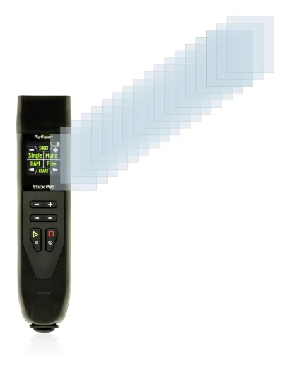 Image of the device RigExpert Stick Pro with a wide variety of screen protectors.