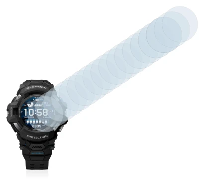Image of the device Casio G-Shock GSW-H1000 with a wide variety of screen protectors.