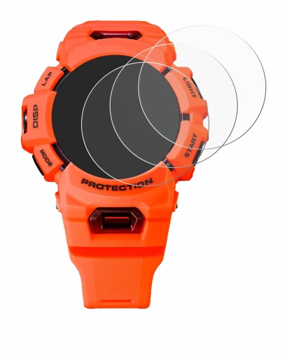 Image of the device Casio G-Shock GBA-900 with a wide variety of screen protectors.