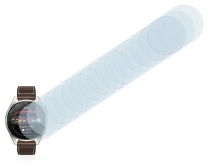 Image of the device Huawei Watch 3 Pro with a wide variety of screen protectors.