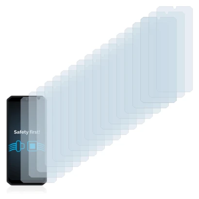 Image of the device Oukitel K15 Plus with a wide variety of screen protectors.