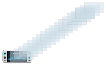 Image of the device AYN Odin with a wide variety of screen protectors.