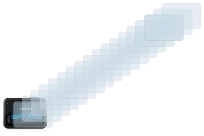 Image of the device GoPro Hero 10 Black with a wide variety of screen protectors.