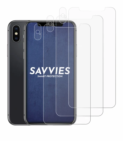 Image of the device Apple iPhone X (Front+Camera) with a wide variety of screen protectors.