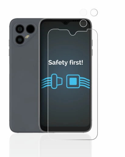 Image of the device Fairphone 4 (Front+Camera) with a wide variety of screen protectors.