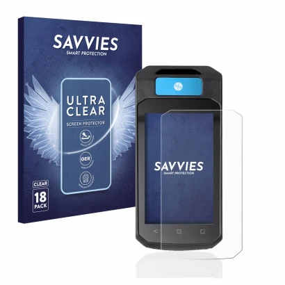 Front side of a product packaging with the brand logo Savvies. Next to it is the device Accu-Chek Insight mit DBLG1 shown with