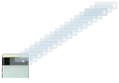 Image of the device Google Pixel 6 (ONLY Camera Lens) with a wide variety of screen protectors.