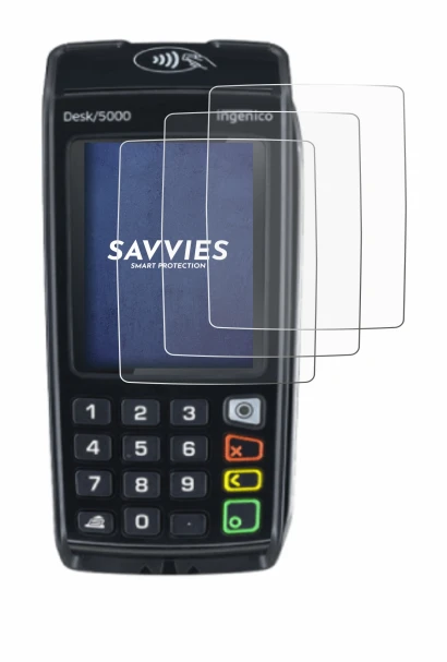 Image of the device ingenico Desk/5000 with a wide variety of screen protectors.