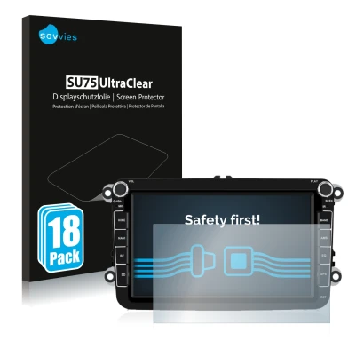 Front side of a product packaging with the brand logo Savvies. Next to it is the device Isudar T72 8" shown with the correspon