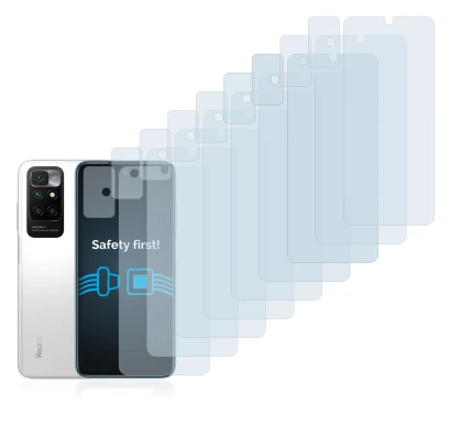 Image of the device Xiaomi Redmi 10 (Front+Camera) with a wide variety of screen protectors.