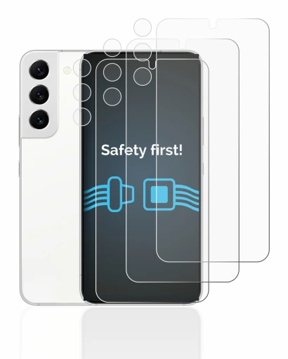 Image of the device Samsung Galaxy S22 5G (Front+Camera) with a wide variety of screen protectors.