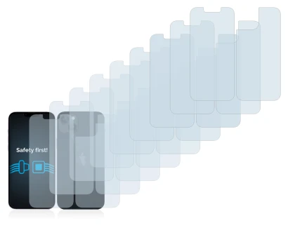 Image of the device Apple iPhone 14 (Front+Back) with a wide variety of screen protectors.
