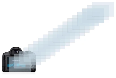 Image of the device Canon EOS R50 with a wide variety of screen protectors.