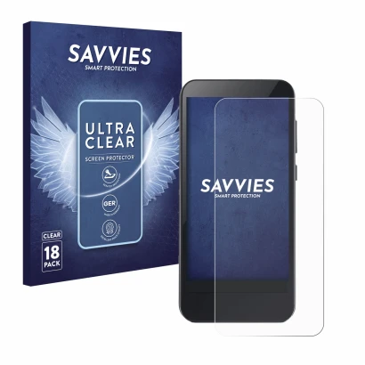 Front side of a product packaging with the brand logo Savvies. Next to it is the device Omnipod 5 shown with the corresponding