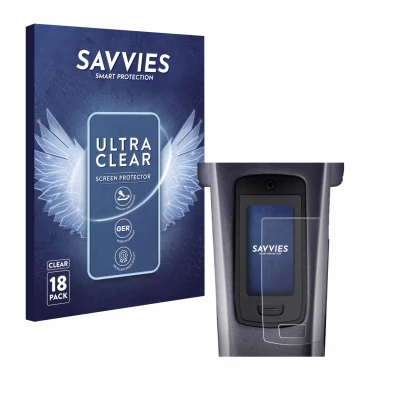 Front side of a product packaging with the brand logo Savvies. Next to it is the device TQ HPR50 E-Bike System shown with the 
