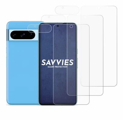 Image of the device Google Pixel 8 Pro (Front+Camera) with a wide variety of screen protectors.