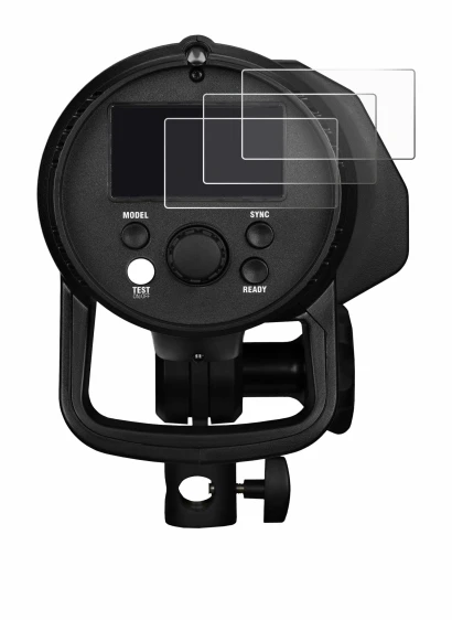 Image of the device Profoto B1X with a wide variety of screen protectors.