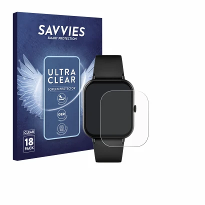 Front side of a product packaging with the brand logo Savvies. Next to it is the device Reflex Active Series 17 shown with the
