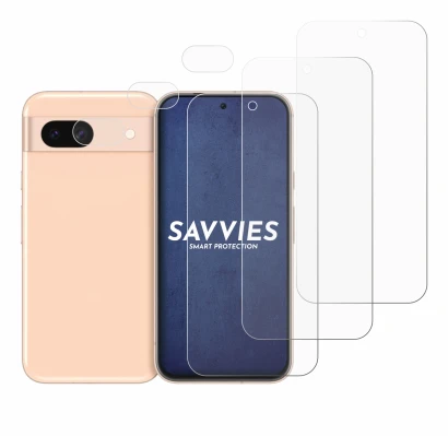 Image of the device Google Pixel 8a (Front+Camera) with a wide variety of screen protectors.