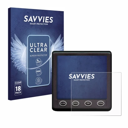 Front side of a product packaging with the brand logo Savvies. Next to it is the device Nasa Marine Instruments Clipper Duet S
