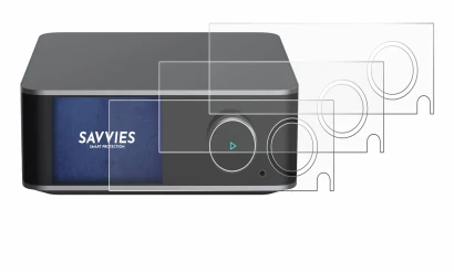 Image of the device WiiM Ultra with a wide variety of screen protectors.